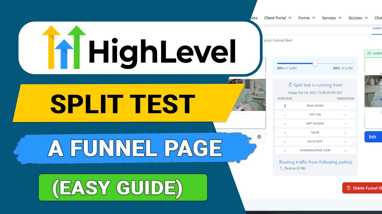 How to Split Test a Funnel Page in Gohighlevel - Easy Guide | Easy ...